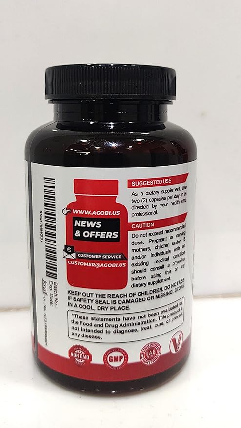 agobi 5in1 Beet Root Capsules - Added with Red Spinach, Organic Garlic Bulb, Hibiscus & Black Pepper - Support for Energy Production, Immune System & Digestive Health - 90 Vegan Capsules