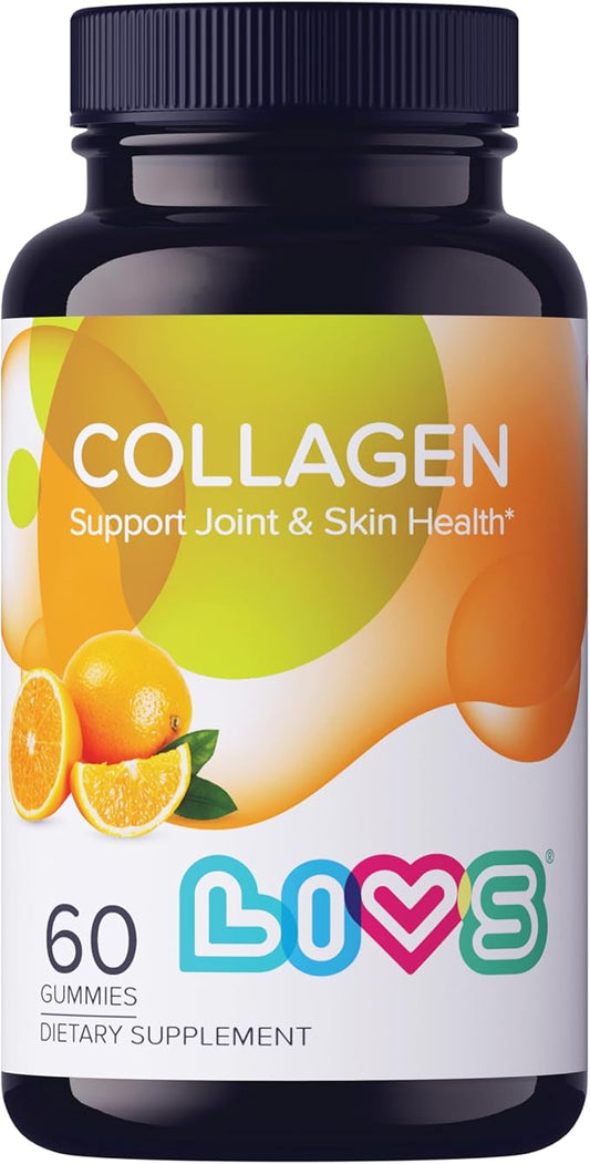 Collagen Gummies - 100 mg, Collagen Supplements for Women & Men, Gummy Vitamins, All-Natural, Gluten-Free, Non-GMO, Womens Vitamins Gummies - Orange Flavored, 60 Count