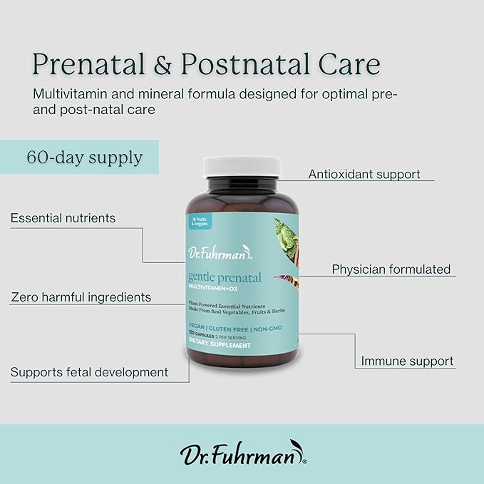 Dr. Fuhrman's Gentle Prenatal Multivitamin & Mineral Supplement with Iron - 120 capsules