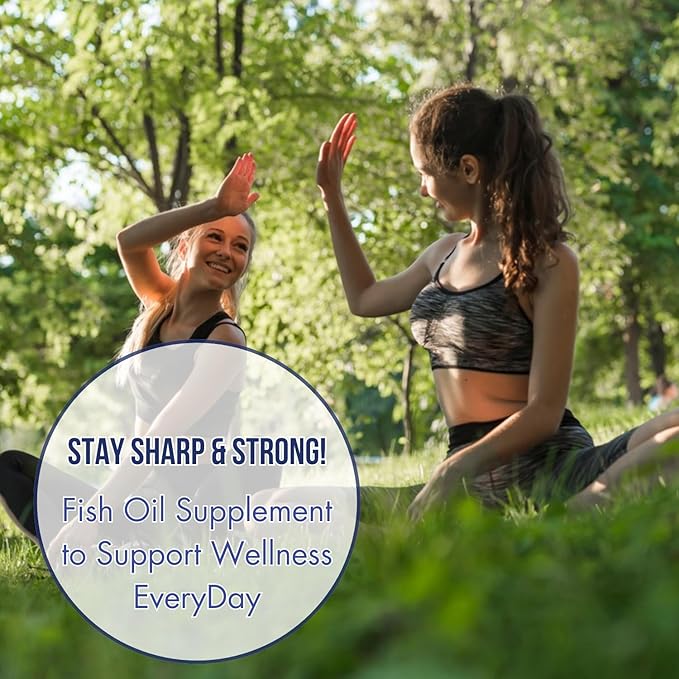 AzizOmega - Omega-3 Fish Oil Supplement - High-Potency EPA & DHA - Supports Heart, Brain & Joint Wellness - Dietary Supplement - 60 Softgels