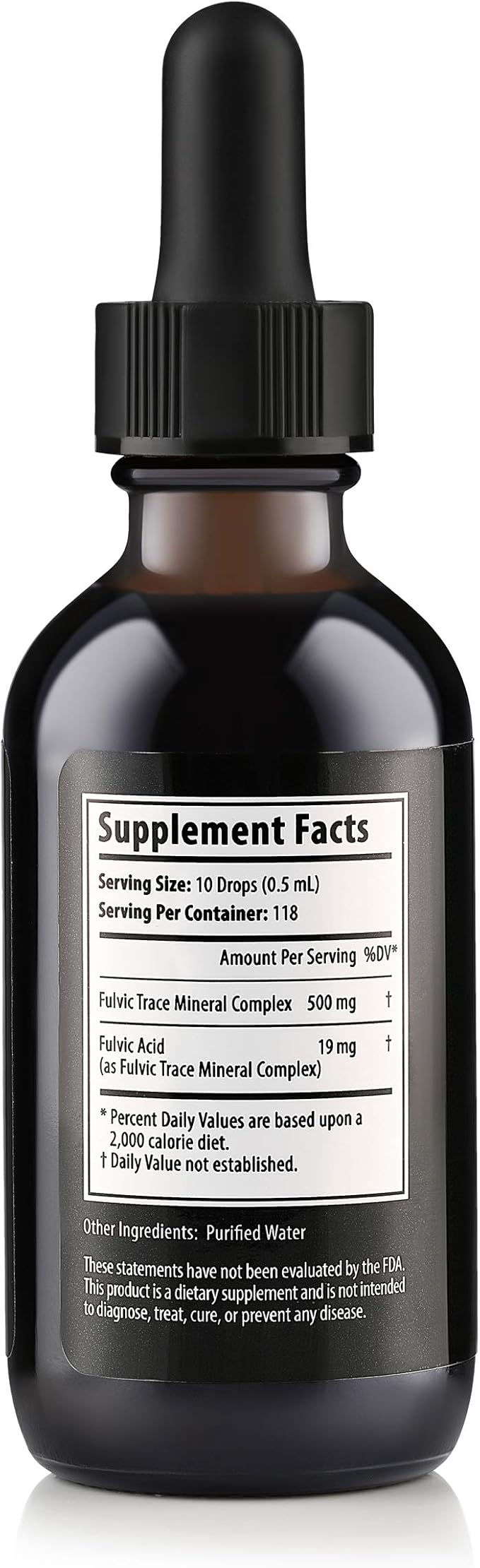 Organic Trace Minerals Electrolyte Drops with Fulvic Acid 2 oz Alkaline Liquid Minerals for Water - Supports Gut Health, Energy, Stamina, and Nutrient Uptake