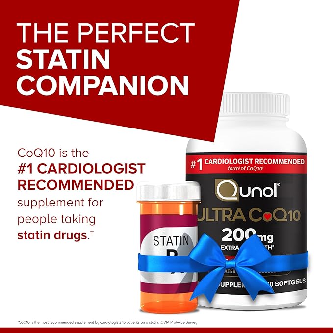 Qunol CoQ10 200mg Softgels, Ultra CoQ10 - Ultra High Absorption Coenzyme Q10 Supplements - Antioxidant Supplement for Vascular and Heart Health & Energy Production, 90 Count