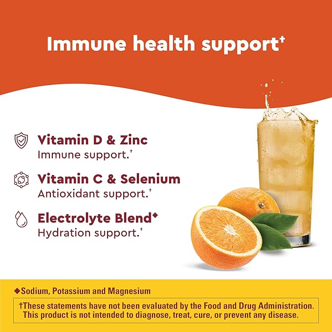 Nature Made Wellblends ImmuneMAX Fizzy Drink Mix, Vitamin C 1500mg, Zinc 15 mg, Vitamin D3 1000 IU (25 mcg), plus B Vitamins and Electrolytes Hydration Blend, 30 Stick Packs