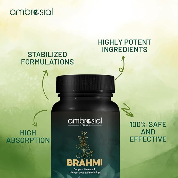 AMBROSIAL Brahmi Capsules 500 mg Pack of 1-60 Capsules