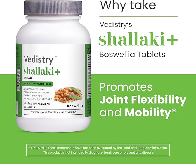 Shallaki+ 700mg Boswellia serrata & Long Pepper Tablets | 60 Tablets | Joint Health, Mobility & Flexibility Support | Vegan Herbal Supplement | Pack of 1