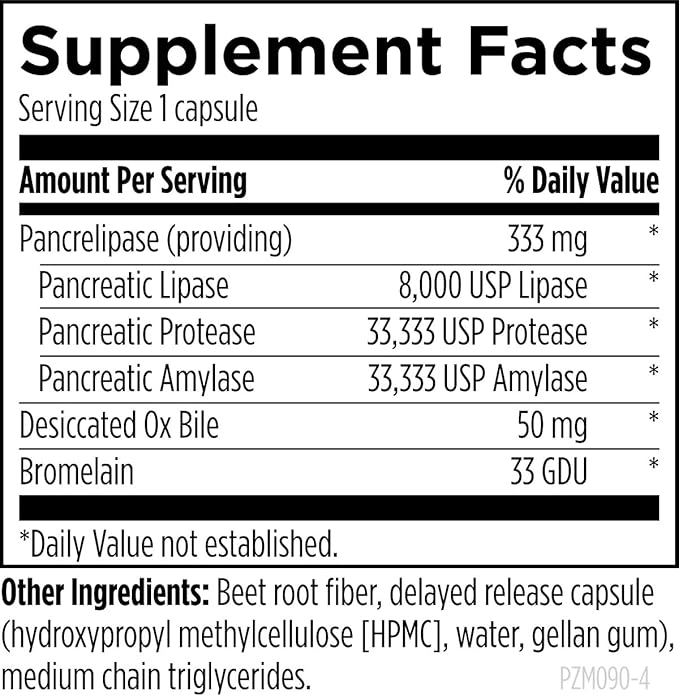 Designs for Health Pancreatic Enzymes Complex - Digestive Enzymes + Bromelain Supplement - Support Digestion + Gut Health - Delayed Release Capsule with Pancreatic Enzyme, Ox Bile (90 Capsules)