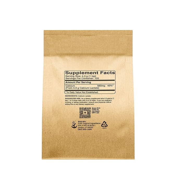 Pure Original Ingredients Calcium Chloride & Calcium Lactate Bundle, (1lb) Dietary Supplements, Fine Powders