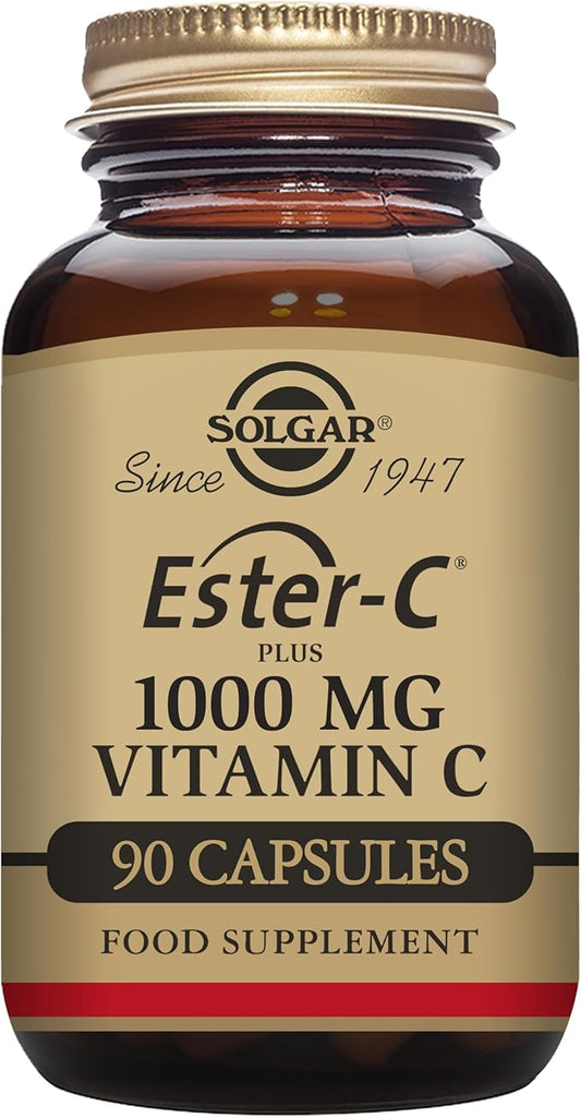 Solgar Ester-C Plus 1000 mg Vitamin C (Ascorbate Complex), 90 Tablets - Gentle On The Stomach & Non Acidic - Antioxidant & Immune System Support - Non GMO, Vegan, Gluten-Free, Kosher - 90 Servings