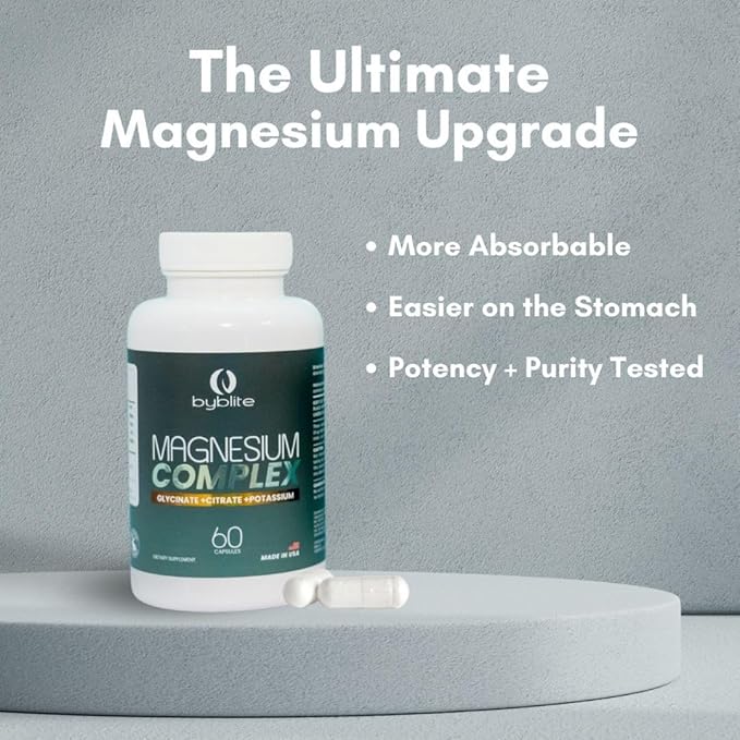 Magessium Complex/Helping Sleep and Relaxation/Glycinate 800 mg/Potassium Advanced Formula May Help Health and wellbing/Citrate Fast absortion/can Help for Cardiovascular Health, byblite