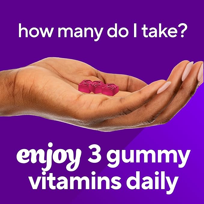 Vitafusion Gorgeous Hair, Skin & Nails Multivitamin Gummy Vitamins, plus Biotin and Antioxidant vitamins C&E, Raspberry Flavor, 135ct (45 day supply), from America’s Number One Gummy Vitamin Brand