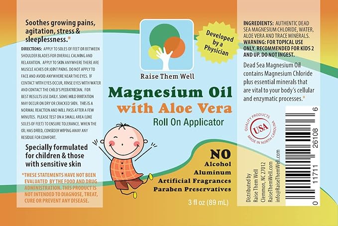 Magnesium Oil with Aloe Vera – Soothing Roll-On Applicator for Relaxation & Muscle Support, Fast-Absorbing Topical Formula, 3 fl oz