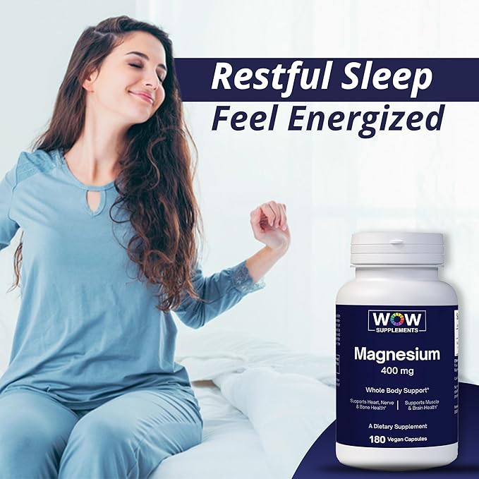 WOW Supplements Magnesium 400 mg Complex - Supplement for Men and Women - Citrate, Aspartate & Magnesium Oxide 400mg - 180 Capsules
