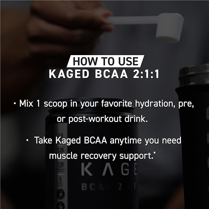 BCAA Powder, Kaged BCAAs Amino Acids, Fermented, Plant Based & Vegan Friendly Branched Chain Amino Acid, 5g BCAA Unflavored, Amino Acid Supplements for Men, 72 Servings