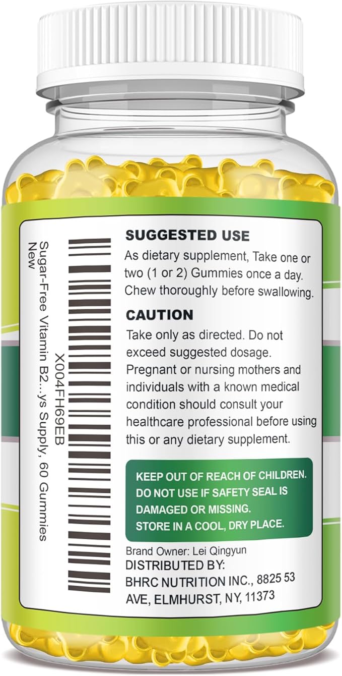 Vitamin B2 Gummies - 400mg Riboflavin Supplement for Adults & Kids