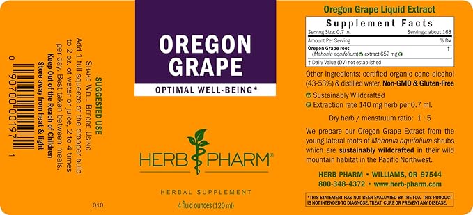Herb Pharm Oregon Grape Root Liquid Extract - 4 Ounce