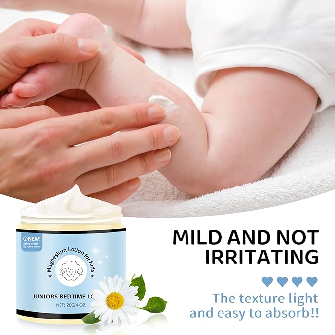 Magnesium Lotion for Kids - Magnesium Lotion for Sleep- Soothing Relief & Relaxation -Topical magnesium lotion helps children sleep peacefully before bed and at night - Without Melatonin