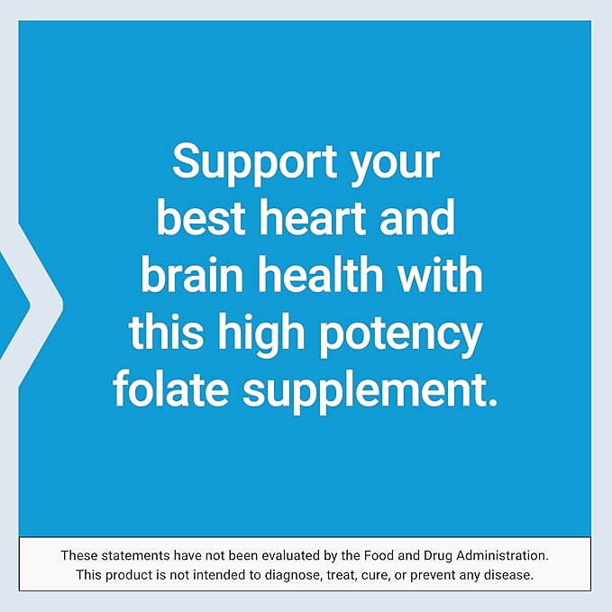 Life Extension High Potency Optimized Folate – L-methylfolate – Folic Acid, 8500 mcg DFE – Heart & Brain Support, Healthy Homocysteine Levels – Gluten-Free, Non-GMO, Vegetarian – 30 Tablets
