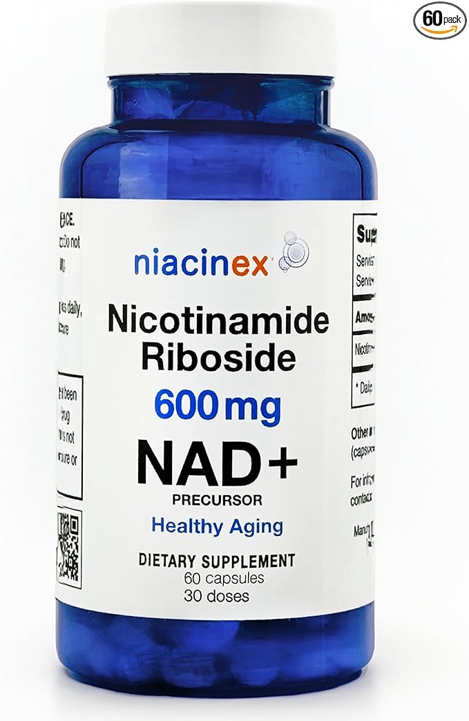 Nicotinamide Riboside 600mg NAD+ Precursor Supplement, 60 Capsules for Healthy Aging, Energy Metabolism, Cellular Health