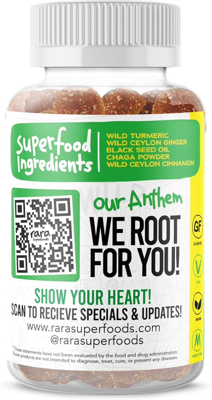 HEAL Mind & Body Recovery USDA Certified Organic Gummies – Natural Recovery Support, Vegan & Gluten-Free, Infused with Wild Turmeric, Wild Ceylon Ginger & Chaga (60 Gummies, HEAL)