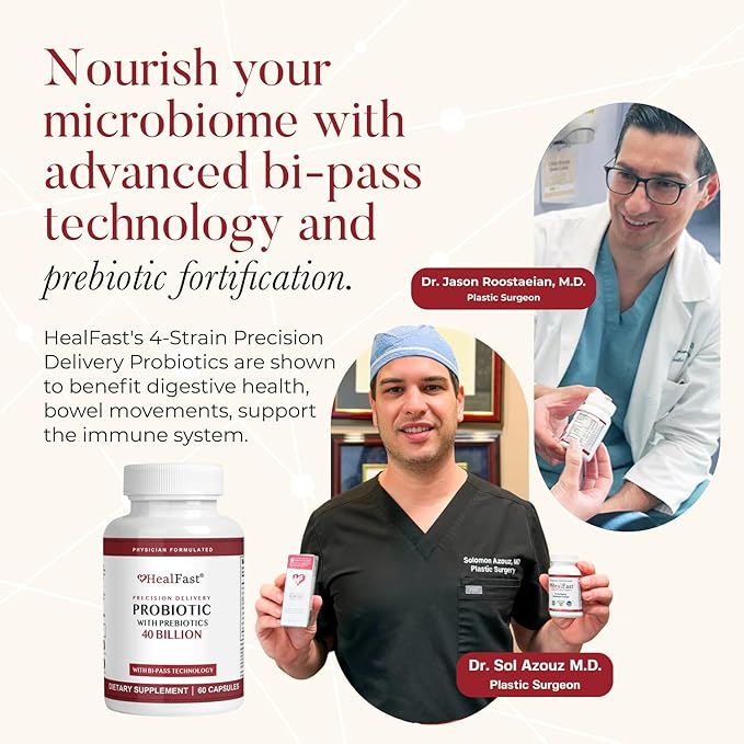 Physician Formulated Probiotic Supplement - 40 Billion CFU - Live Prebiotics and Probiotics for Men and Women - Probiotics for Gut Health - Non-GMO and Vegan - 30 Day Supply