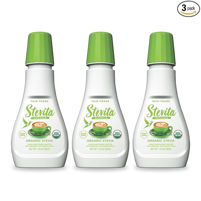 Stevita Organic Liquid Stevia - 1.35 oz, Pack of 3 - All-Natural Sweetener, Zero Calories - USDA Organic, Non-GMO, Vegan, Kosher, Keto, Paleo, Gluten Free - 600 Total Servings