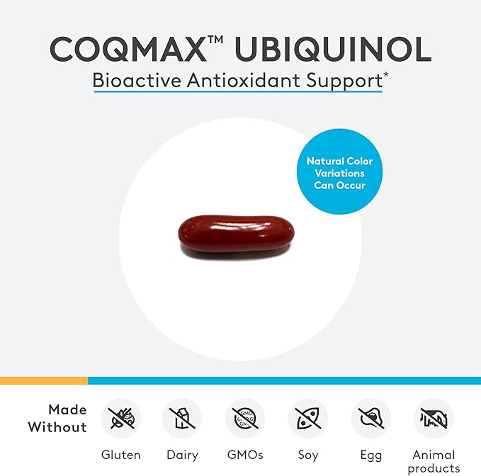 XYMOGEN CoQmax 200mg CoQ10 ubiquinol - Patented, Stabilized Form - Coenzyme Q10 for Antioxidant, Cognitive + Heart Health Support (60 Softgels)