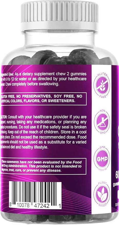 Vitamatic Iron 65 mg Gummies Supplement for Women & Men - 60 Vegan Gummies - Great Tasting Iron Gummy Vitamins with Vitamin C (1)