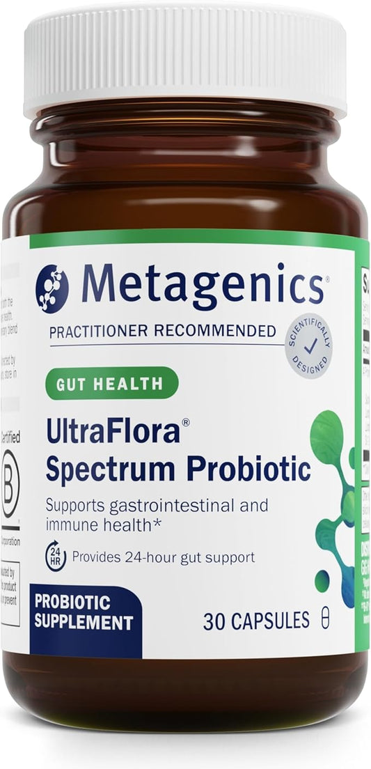 Metagenics UltraFlora Spectrum - Digestive & Immune Health Supplement* - Daily Probiotic - Non-GMO & Gluten-Free - 30 Capsules