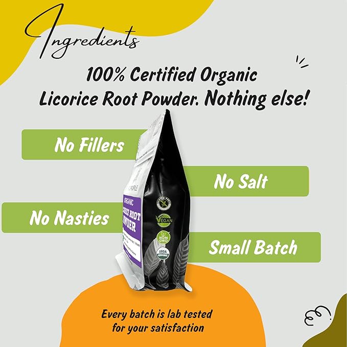 Spice Profile USDA Organic Licorice Root Powder, Lab Tested for Heavy Metals, Resealable 4oz Pouch, Mulethi, Regaliz en Polvo