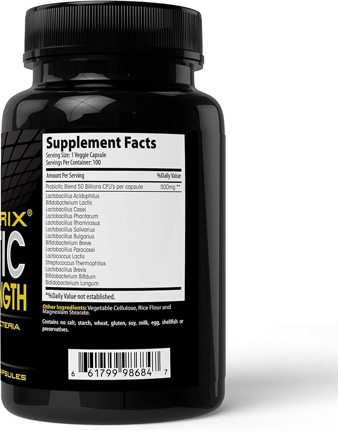 Absonutrix Probiotic Maximum Strength 50 Billion Per Capsule Multi-Strain 100 Capsules