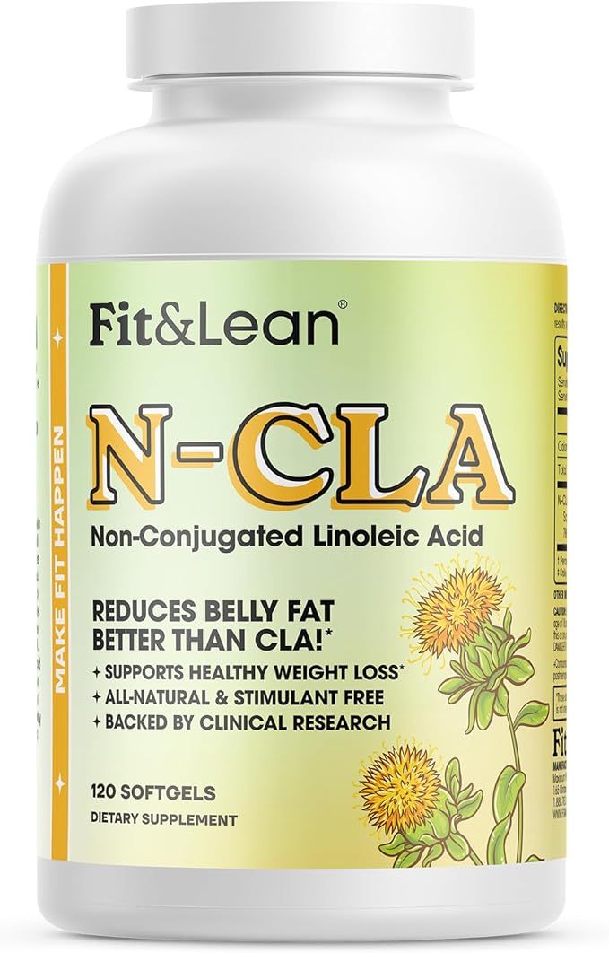 Fit & Lean N-CLA, Weight Loss Supplement, Reduces Belly Fat Better Than CLA, Boost Metabolism, Supports Lean Muscle, Stimulant Free, Non Conjugated Linoleic Acid, 120 Servings (Packaging May Vary)