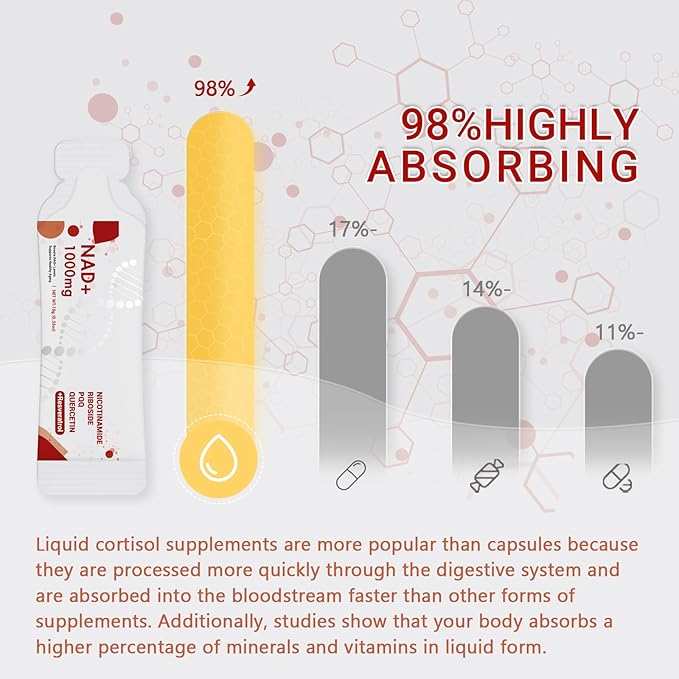 NAD Supplement 1000mg Pure Organic - NAD Supplements for Women & Men with Nicotinamide Riboside, Resveratrol, PQQ, Quercetin - NMN Supplement Alternative for Anti-Aging, Energy-30 Packets