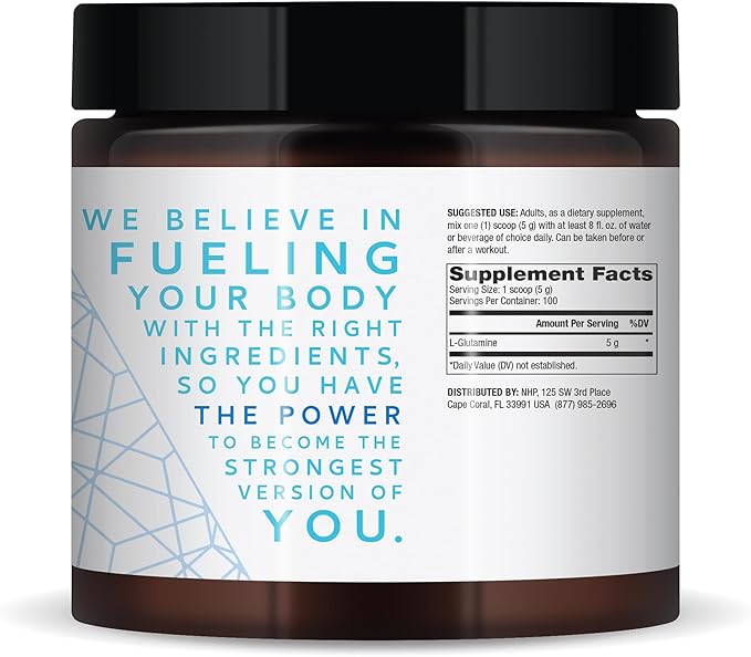 Pure Power L-Glutamine, Unflavored, 17.6 oz (500 g), 100 Servings (1 Jar), 5 g Per Serving, Non-GMO, NSF Certified for Sport, Dr. Mercola