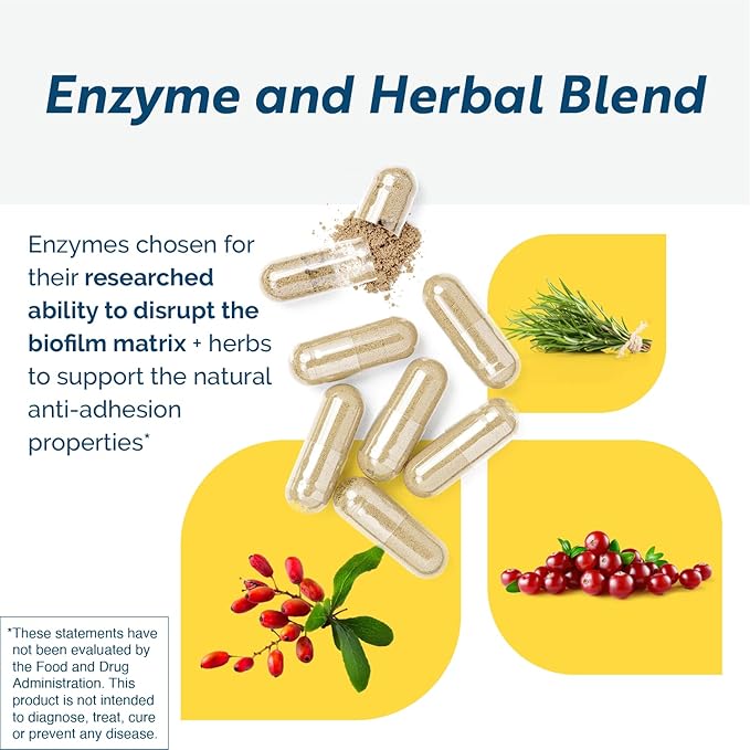 Researched Nutritionals BioDisrupt - Disrupt Biofilm Matrices - Clinically Researched Formula with EnzymesDisrupt Enzyme Blend, Cranberry Extract & N-Acetyl Cysteine (120 Capsules)