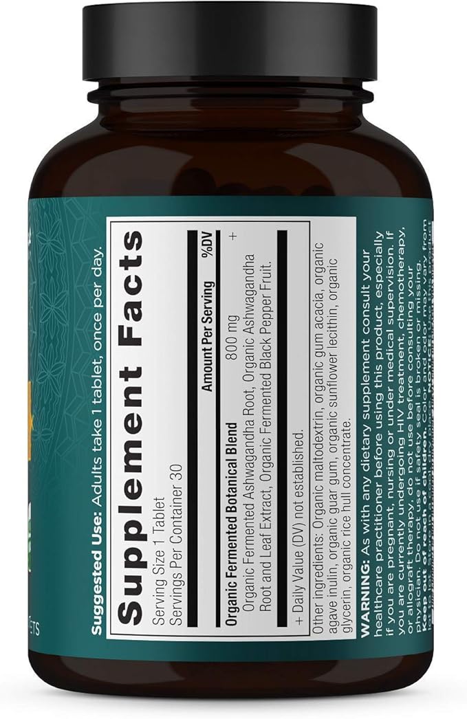 Ancient Nutrition Ashwagandha Tablets, Stress Relief, Supports Energy, Mental Clarity and Concentration, Reduces Fatigue and Anxiousness, Paleo and Keto Friendly, 30 Capsules