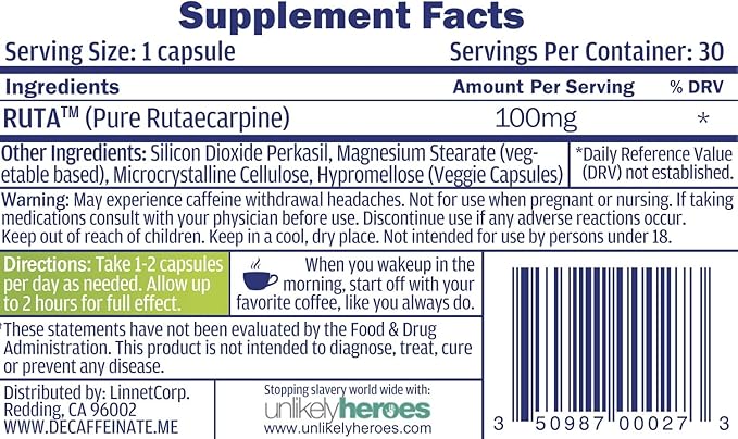 Daily De-Caffeinate: Probably The Most Potent Caffeine Eliminator on The Market! Natural Acting Non-Addictive Caffeine Reducer for Coffee and Caffeine Lovers! May Help with Deeper Sleep