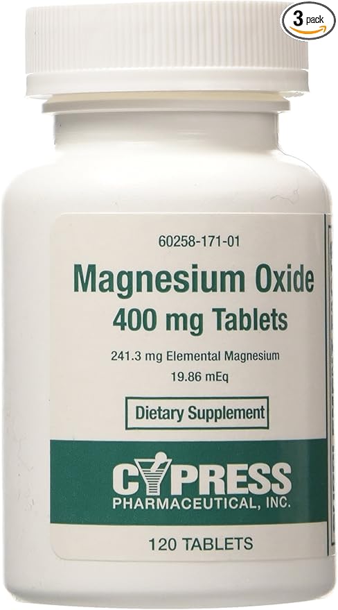 Cypress Magnesium Oxide 400 Mg Tablet 120 Tablets, Pack of 3
