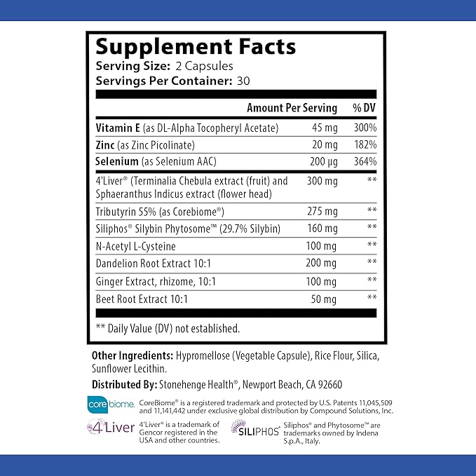 Stonehenge Health Dynamic Liver Supplement, Supports Detoxification, Liver Health, Cholesterol and Triglyceride Levels, & Healthy Digestion*, 60 Capsules