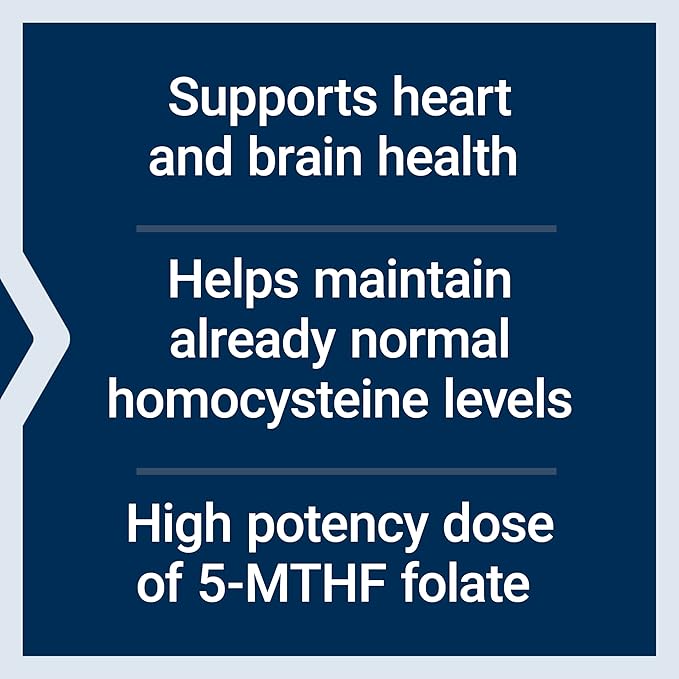 Life Extension High Potency Optimized Folate – L-methylfolate – Folic Acid, 8500 mcg DFE – Heart & Brain Support, Healthy Homocysteine Levels – Gluten-Free, Non-GMO, Vegetarian – 30 Tablets