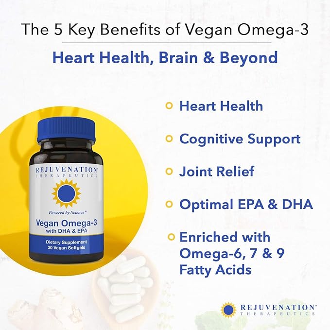 Vegan Omega-3 with DHA & EPA (30 Softgels, No Gelatin)