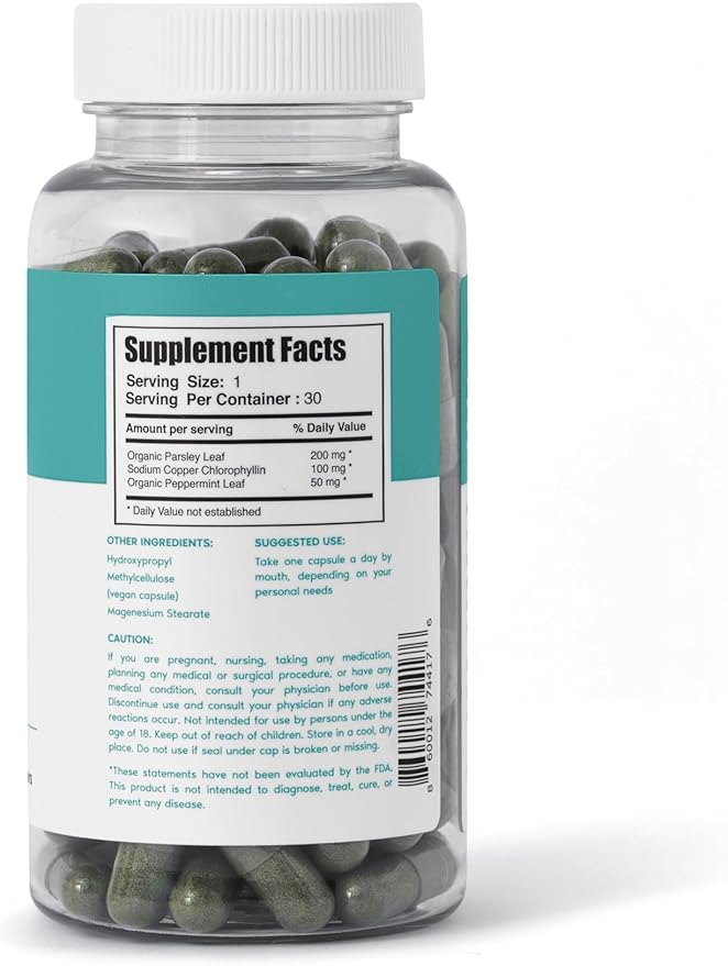 Her Fantasy Box | Body Magic Chlorophyll Capsules - 30 Vegan Capsules for Detox, Digestion, Gut Health, Skin Support, and Oily Skin - Natural Energy Booster