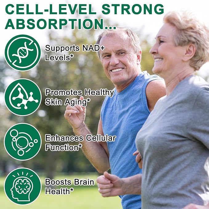 NAD Supplement, NAD Nicotinamide Riboside 910 Mg for Men and Women, Liposomal Nicotinamide Riboside Resveratrol, for Anti-Aging, Energy, Focus, Boost NAD+ - 120 Capsules