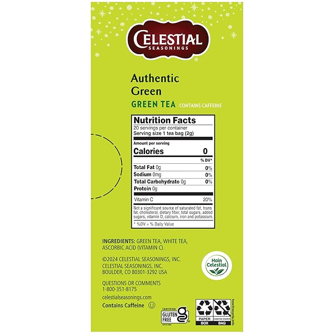 Celestial Seasonings Authentic Green Tea 20 Tea Bags