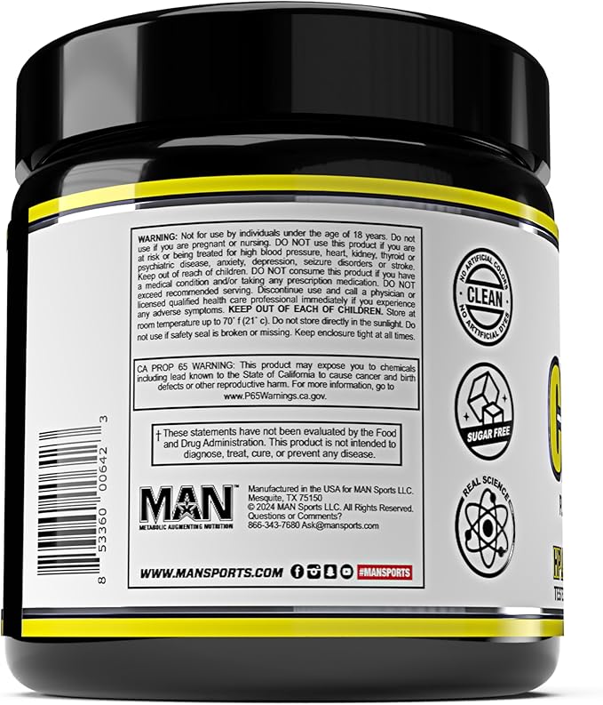 Man Sports 100% Pure Creatine Monohydrate Powder, Neutral, 500 Gram - 100 Servings