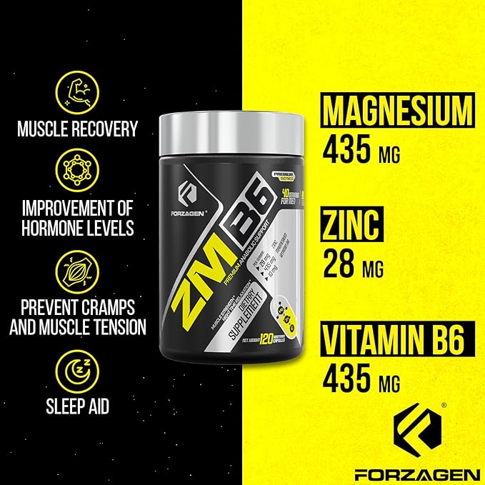 Forzagen ZMB6 Capsules, Zinc, Vitamin B6, Magnesium 160 Capsules