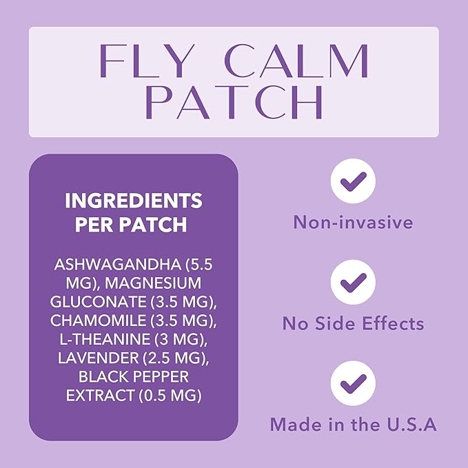 Laki Naturals Fly Calm Patch (2-Pack, 8 per Pack) | Plant-Based Ingredients for Air Travel Stress | Calm Your Fear of Flying