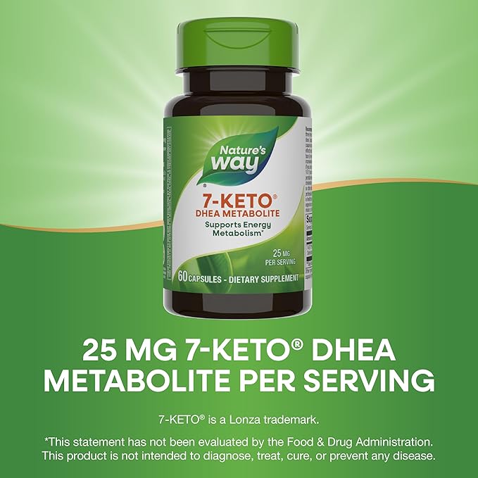 Nature's Way 7-KETO, DHEA Metabolite, Metabolism Support Supplement*, 25mg Potency Per Serving, 60 Capsules
