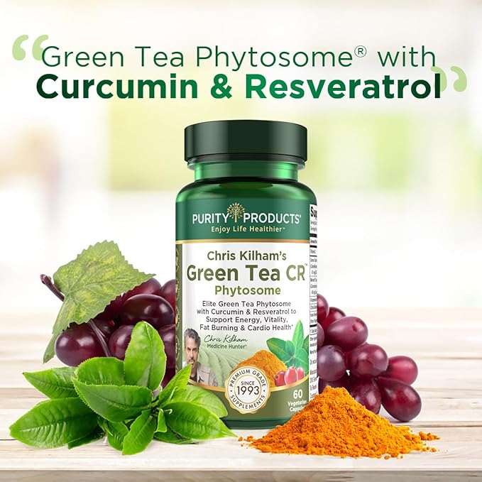 Purity Products Green Tea CR w/Phytosome Technology for Boosted Bioavailability from Chris Kilham 60 Capsules