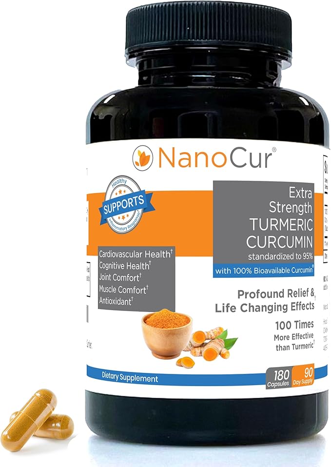 Turmeric Curcumin - 100x More Active Than Turmeric, 170% More Active Than Curcumin + Black Pepper Extract. Joint Support, Relief, and Energy You’ll Feel. Organic Curcumin/Plant-Based Carrier.
