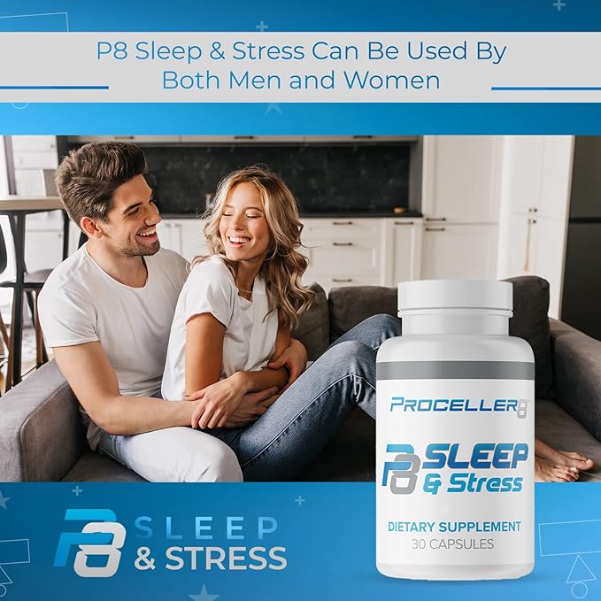 Sleep & Stress Supplement - with Affron® Spanish Saffron Extract, Ashwagandha, & Rhodiola Rosea - Improved Sleep- 30 Capsules